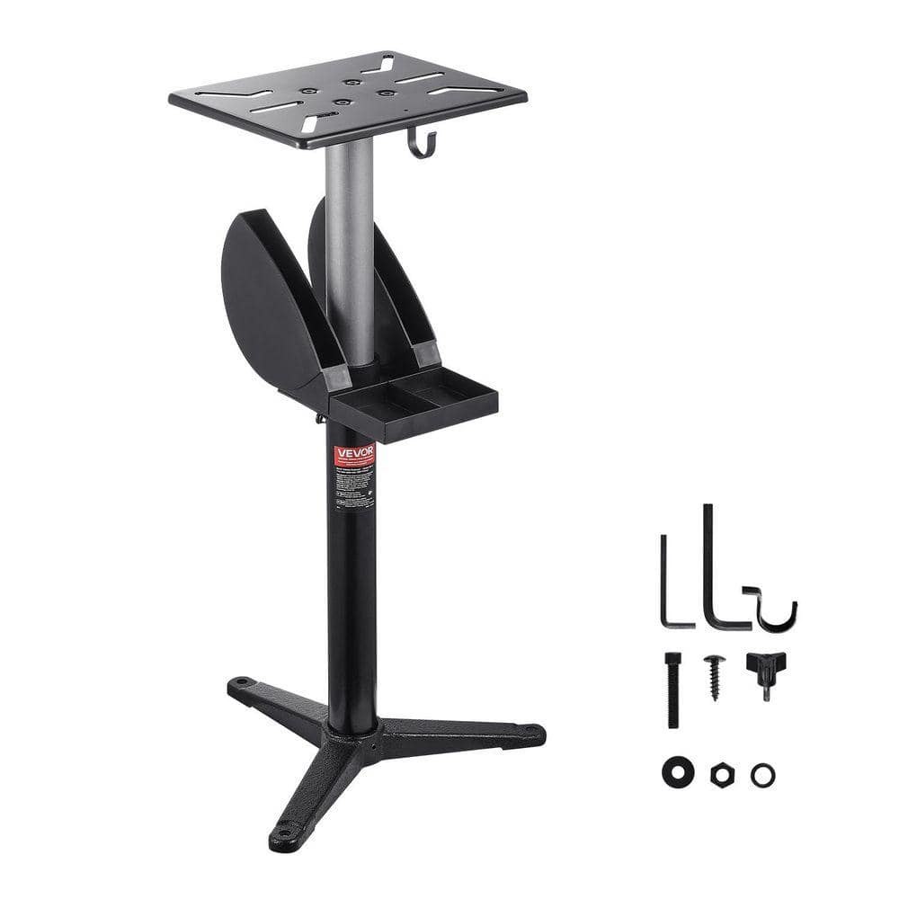 Bench Grinder Stand, Bench Grinder Vise Floor Pedestal with 12 in. x 10 in. Mounting Plate, 5-Level Height Adjustable