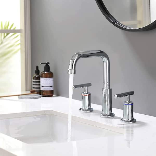 Unbranded Double Handle Standard Kitchen Faucet with Pop Up Drain, Brass Bathroom Faucet, in Chrome