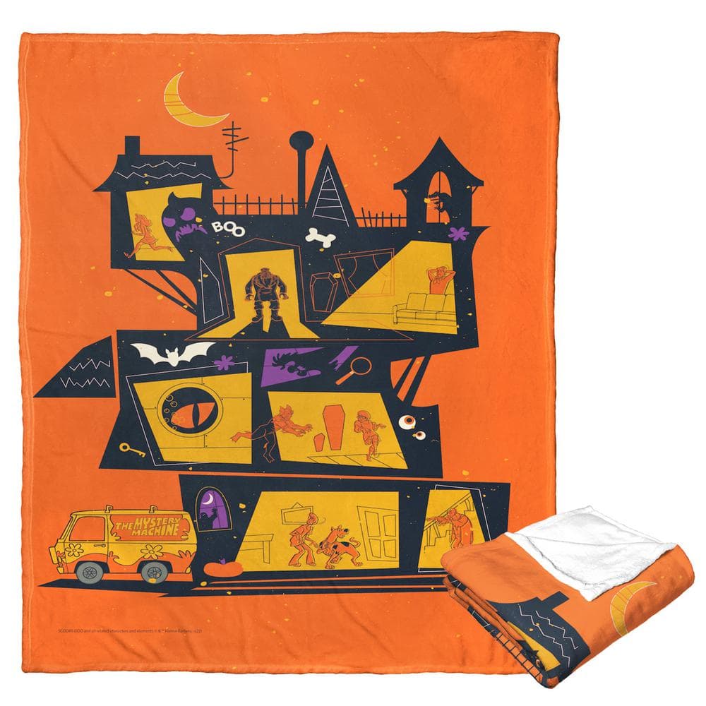 Warner Bros. Scooby Doo Silk Touch Multi-Colored Throw Blanket Haunted House