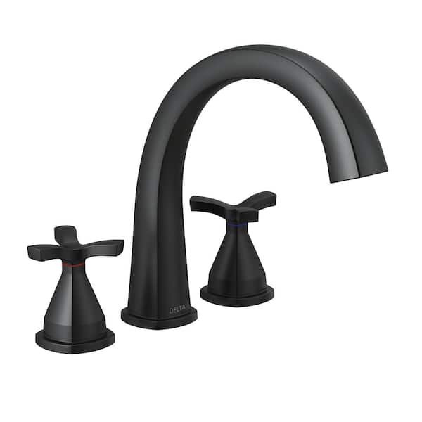 Delta Stryke 2-Handle Deck Mount Roman Tub Faucet Trim Kit in Matte Black (Valve Not Included)