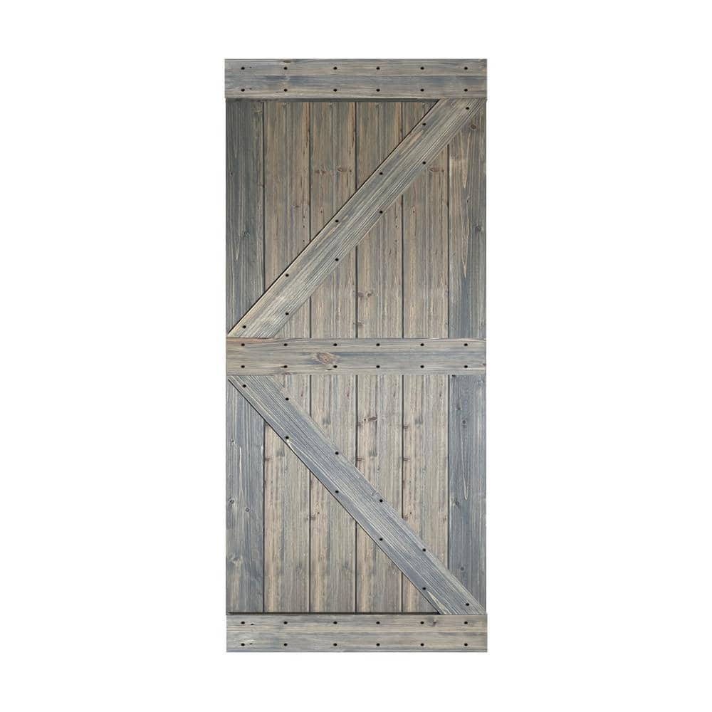 Aged Barrel Finished Solid Wood Traditional Barn Door Slab