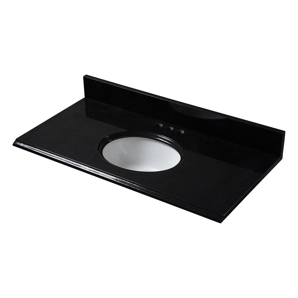 Reviews For Pegasus 31 In X 19 In Granite Vanity Top In Black