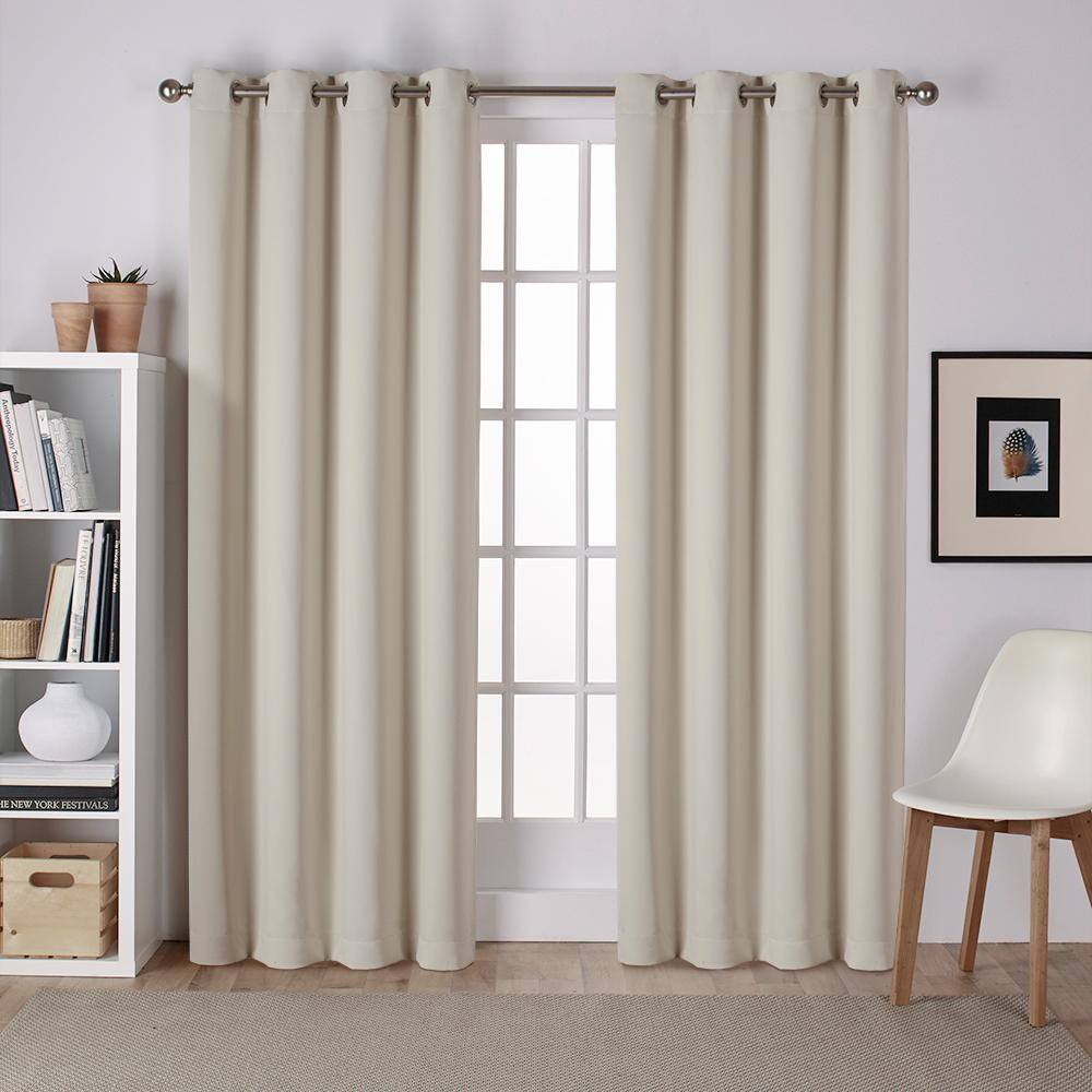 Exclusive Home Sateen Twill Woven Blackout Grommet Top Curtain Panel Pair Navy 52x84 EK8013-04 2-84G Exclusive Home Sateen Twill Woven Blackout Grommet Top Curtain Panel Pair Navy 52x84 EK8013-04 2-84G