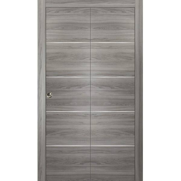 Sartodoors 0020 84 in. x 80 in. Flush Solid Core Ginger Ash Finished ...