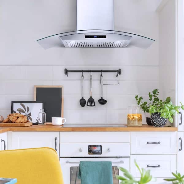Black Range Hood,Ducted/Ductless Range Hood Wall Mount Kitchen Vent Hood,  Push Button, LED Light, Stainless Steel Stove Hoods - AliExpress