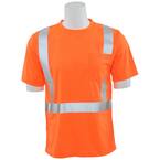 9006S Men's 5X Hi Viz Orange Class 2 Short Sleeve Birdseye Mesh T-Shirt