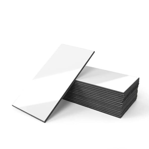 White 3 in. x 6 in. PVC Peel and Stick Backsplash for Kitchen, 102-Pieces, Self-Adhesive Subway Tiles (12 sq. ft./Box)