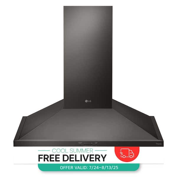 36 in. Smart Wall Mount Range Hood with LED Lighting in Black Stainless Steel