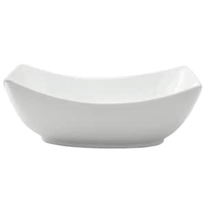 Simply White 11 in. 52 fl. oz. White Porcelain 4-Point Serving Bowl