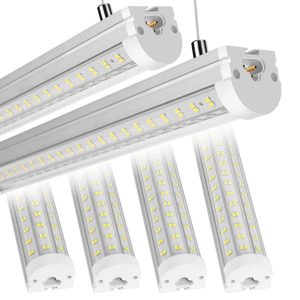 8ft 125-Watt LED Shop Light, 20000LM 6500K White Flush Mount/Hanging Linkable Ceiling Lights for Garage, Warehouse, 6Pck