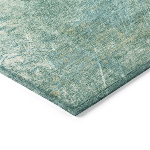 Chantille Machine Washable Indoor/Outdoor Abstract ACN2226 Teal 8 ft. x 10 ft. Area Rug