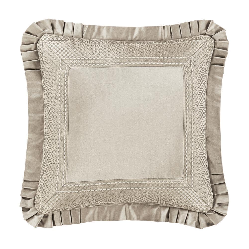 Branson Flax Polyester Damask 20 Square Decorative Throw Pillow 20 In. L