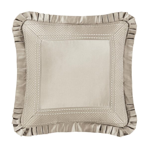 Unbranded Branson Flax Polyester Damask 20" Square Decorative Throw Pillow 20 In. L X 20 In. W