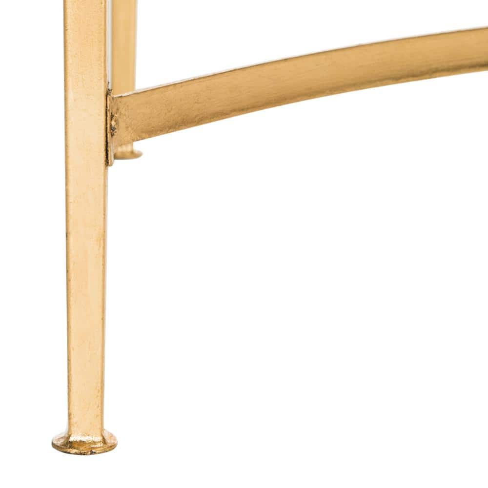 Rectangular Gold Glass Transitional Coffee Table