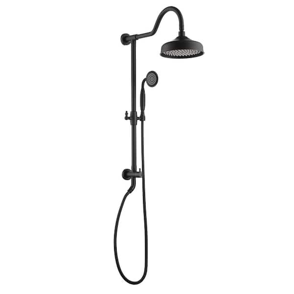 Unbranded Single Handle 1-Spray Wall-Mount Shower Faucet 2.5 GPM with Hand Shower in. Matte Black (Valve Not Included)