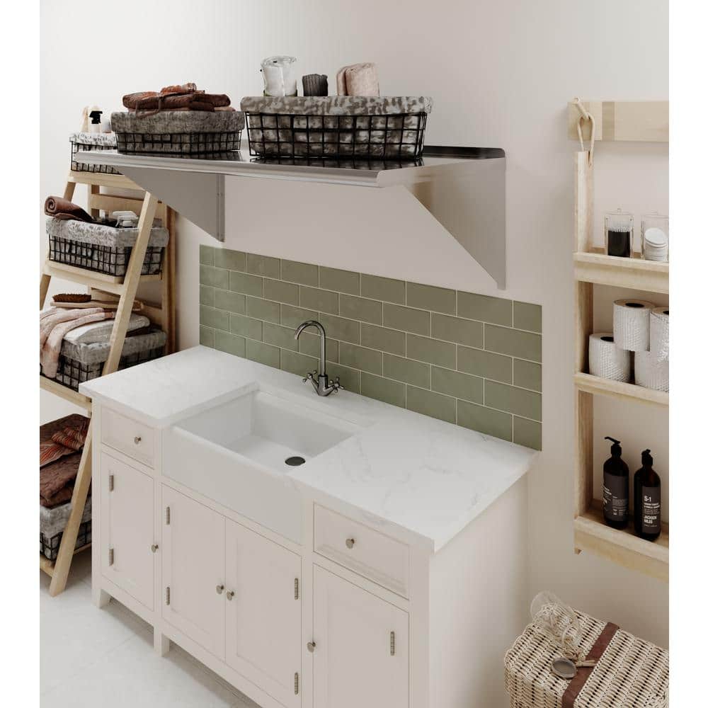 48" x 24" Stainless Steel Wall Shelf with Brackets