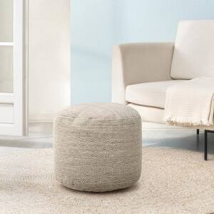 Elkhart Stone Polyester Upholstered Pouf