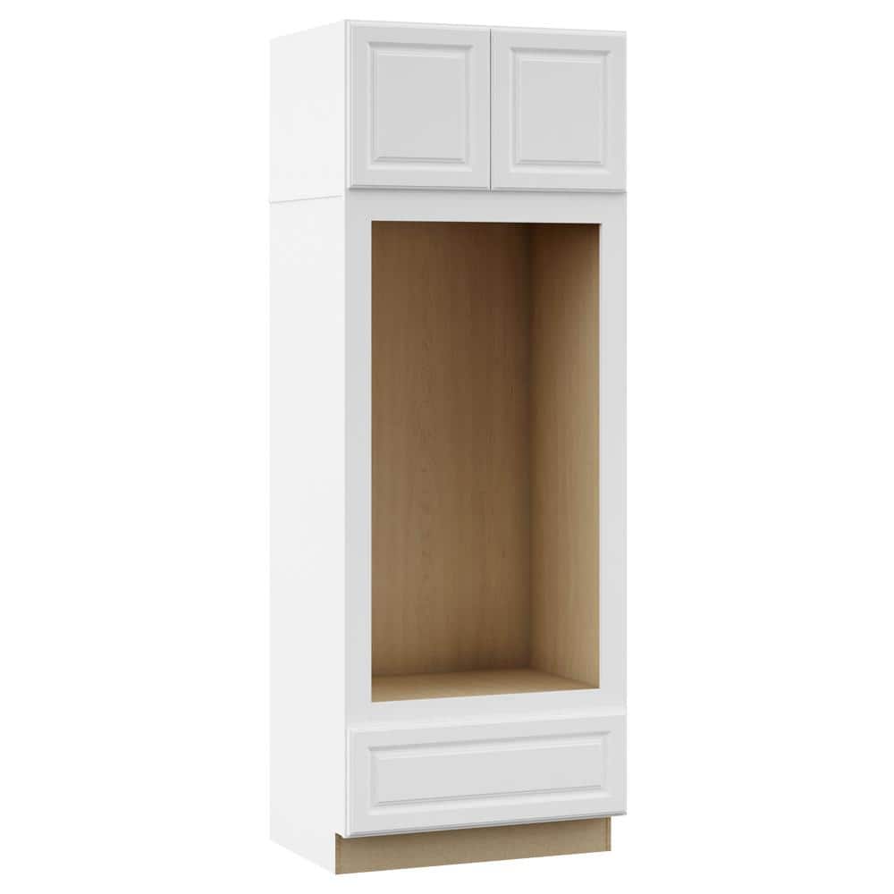Hampton 33 in. W x 24 in. D x 90 in. H Assembled Double Oven Cabinet in Satin White price history on PriceWatchPro