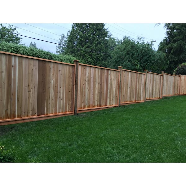6-ft x 8-ft Cedar Square-top Fence Panel