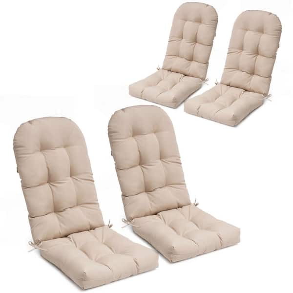 Pellebant 20 in. x 30 in. 4-Piece Deep Seating Outdoor Adirondack Chair Cushion in Beige for Outdoor Lounge Chair, Rocking Chair