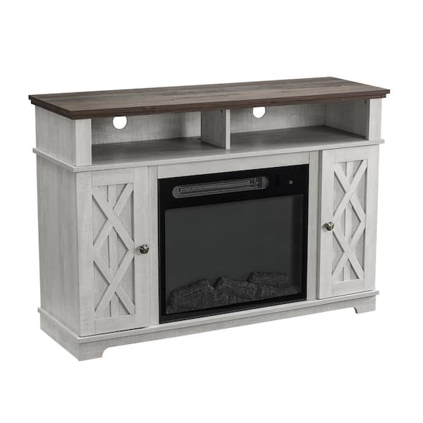 Festivo 48 In White Tv Stand For Tvs, White Console Table With Fireplace