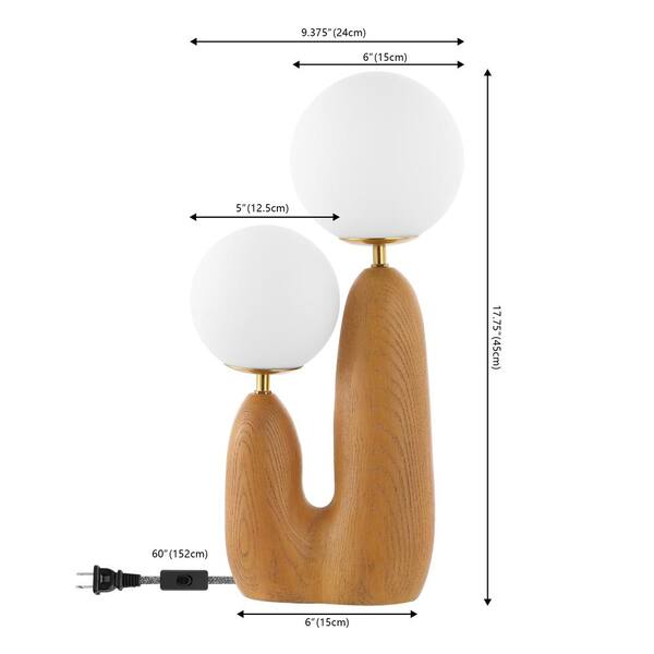 JONATHAN Y Oda 17.75 in. 2-Light Modern Bohemian Resin/Iron JONATHAN Y Oda 17.75 in. 2-Light Modern Bohemian Resin/Iron