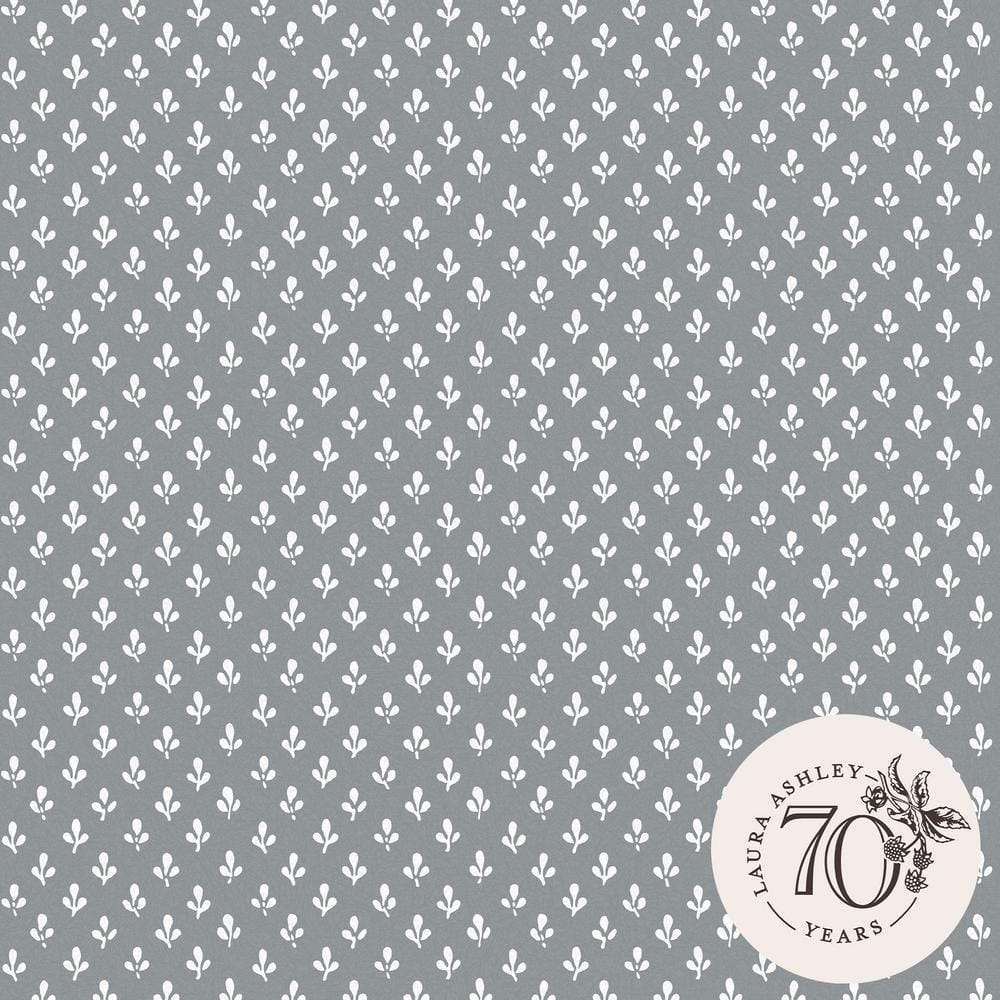 Laura Ashley Trefoil Slate Grey Removable Wallpaper Sample 11986194