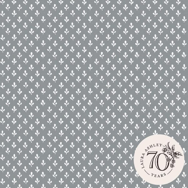 Laura Ashley Trefoil Slate Grey Removable Wallpaper Sample