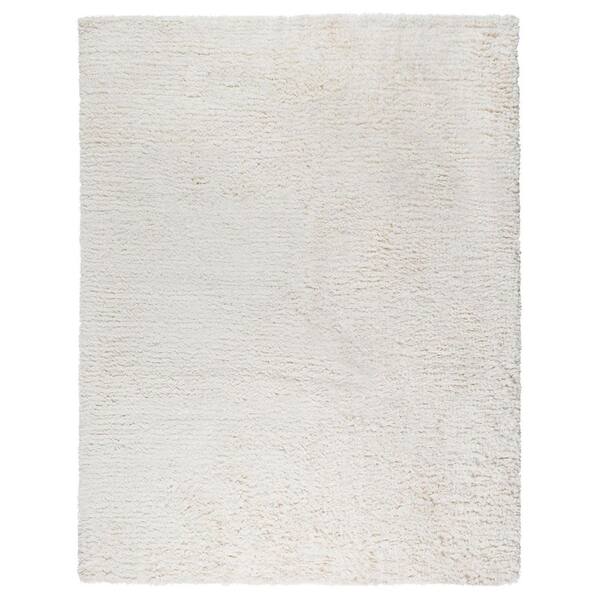 Pasargad Home Paris Shag Ivory 10 ft. x 14 ft. Shaggy Poly and Cotton Area Rug ppsr13121 10x14