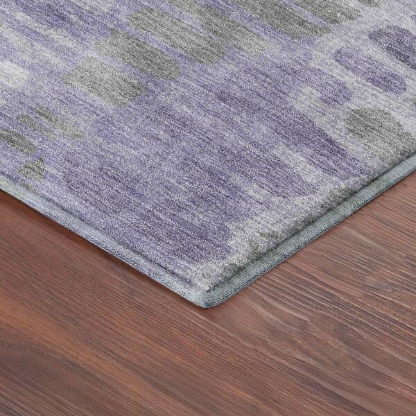 Mayfield Premium Machine Washable Abstract AMF2382 Purple 3 ft. x 5 ft. Area Rug