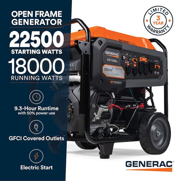 22500 / 18000-Watt Gas Portable Generator with Electric Start - GP18000E