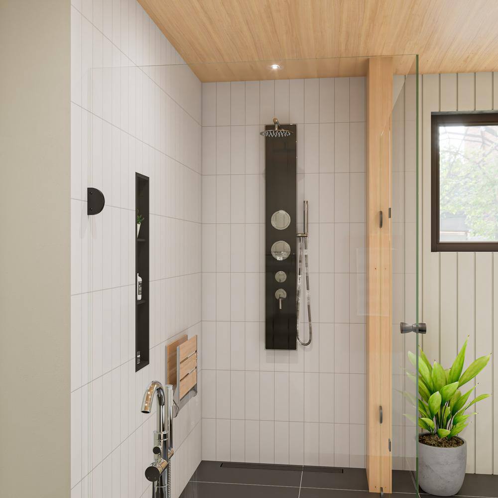 32" Black Matte Stainless Steel Linear Shower Drain