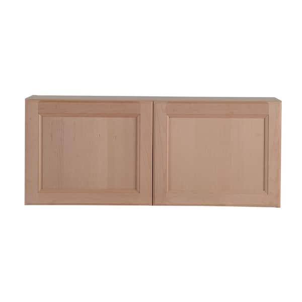 Hampton Bay Easthaven Assembled 36x15x12 in. Frameless Wall Cabinet in Unfinished Beech