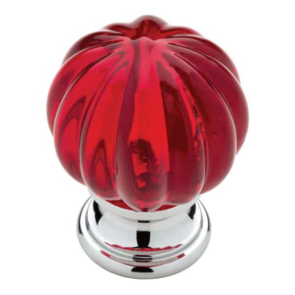 Liberty Ridge 1-1/4 in. (32mm) Chrome with Red Acrylic Ball Cabinet Knob