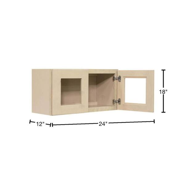 LIFEART CABINETRY Lancaster Shaker Assembled 30x12x12 in. Wall Mullion Door Cabinet with 2 Doors in Stone Wash