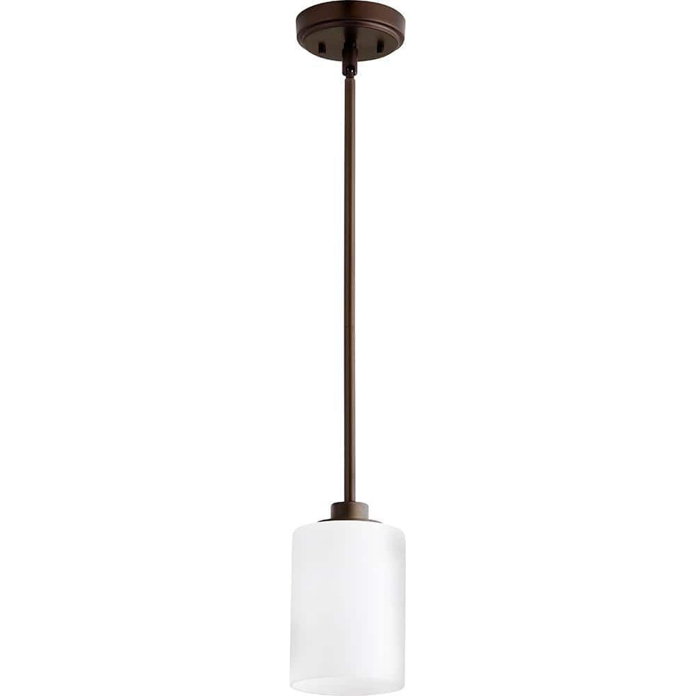 Lancanster 1-Light Oiled Bronze Mini Pendant -  quorum, 3207-86