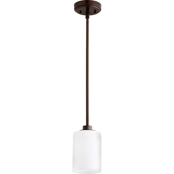 quorum Lancanster 1-Light Oiled Bronze Mini Pendant