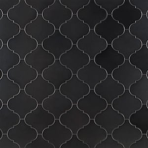 Ardor Arabesque Black 4.7 in. x 8 in. Metallic Porcelain Wall Tile (6.34 sq. ft./Case)