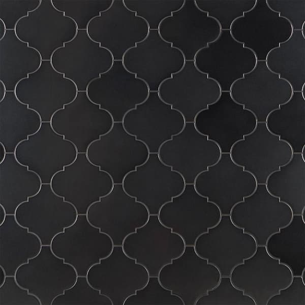 Ivy Hill Tile Ardor Arabesque Black 4.7 in. x 8 in. Metallic Porcelain Wall Tile (6.34 sq. ft./Case)