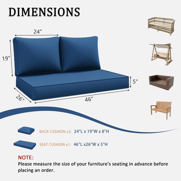 Bundle of Arden Outdoor Loveseat Cushion Set 46 x 26