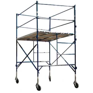 1-Story Tower with Guardrails and Casters, Wooden-Aluminum Walkboards, 2,000 lb. Load Capacity