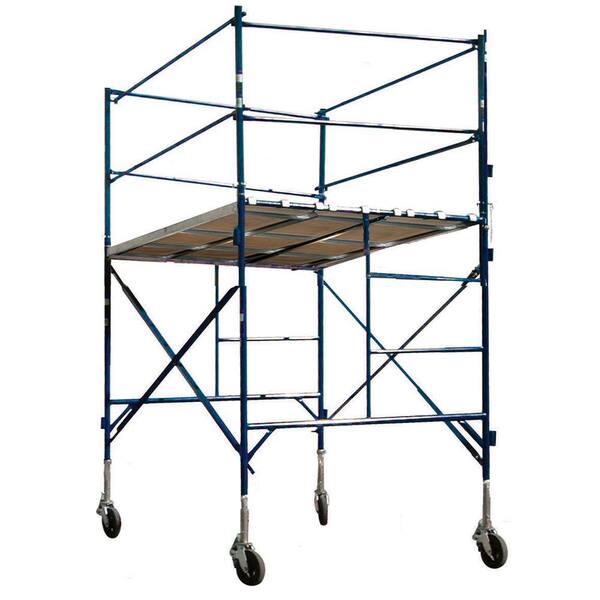 PRO-SERIES 1-Story Tower with Guardrails and Casters, Wooden-Aluminum Walkboards, 2,000 lb. Load Capacity