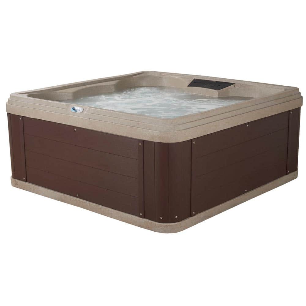 Ariana 6-Person Grey Polyethylene Square Hot Tub with Jets