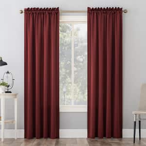 Gregory Wine Red Polyester 54 in. W x 63 in. L Rod Pocket Room Darkening Curtain (Single Panel)
