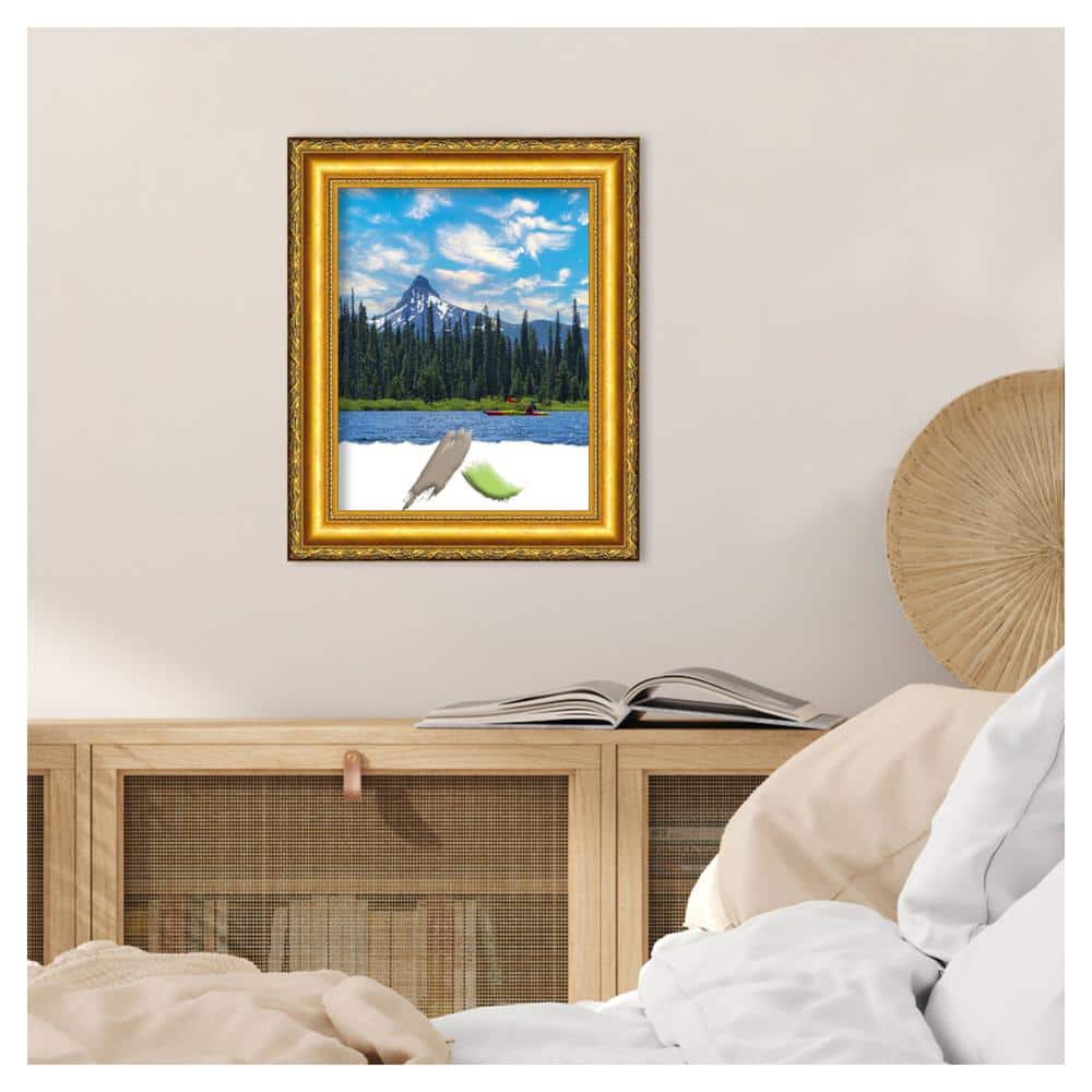 Colonial Embossed Gold 11x14 Pine Wood Wall Frame