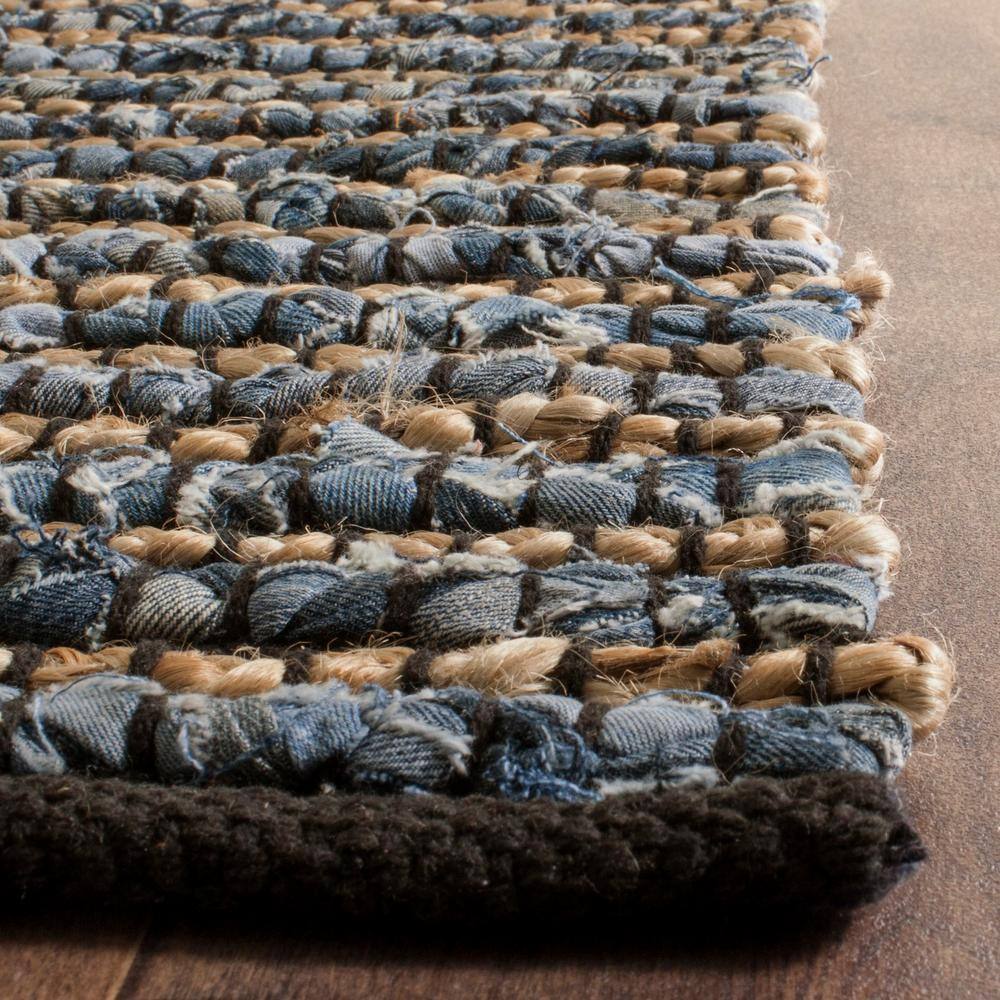 Cape Cod Blue Striped Cotton 3' x 5' Handmade Area Rug