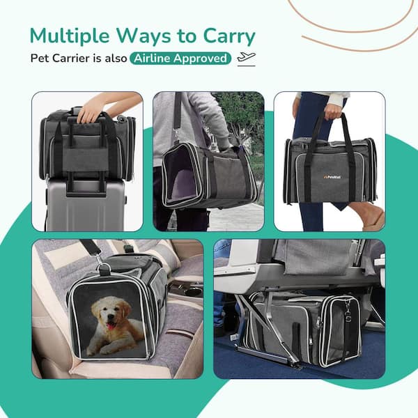 Cat Dog Carrier, Airline Approved Expandable Soft-sided Pet