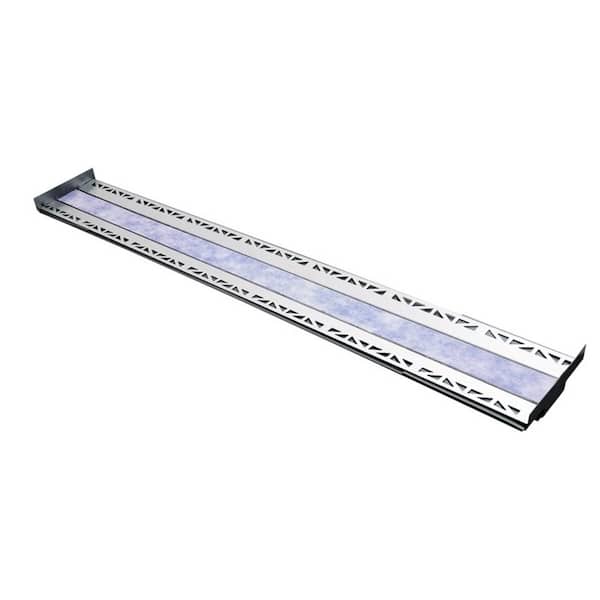 W2W 0.24 in. W  x 36 in. L Adjustable Wall to Wall Shower Drain Stainless Steel Tileable for Shower Kit PVC Flange