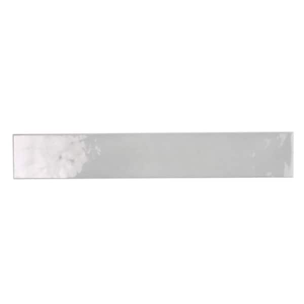 Silken Gray 2.56 in. x 15.75 in. Glossy Ceramic Subway Wall and Floor Tile (10.76 sq. ft./case) (38-pack)