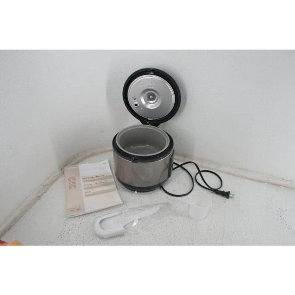 Stainless Steel 3-Cup Electric Rice Cooker with Non-Stick Inner Pot